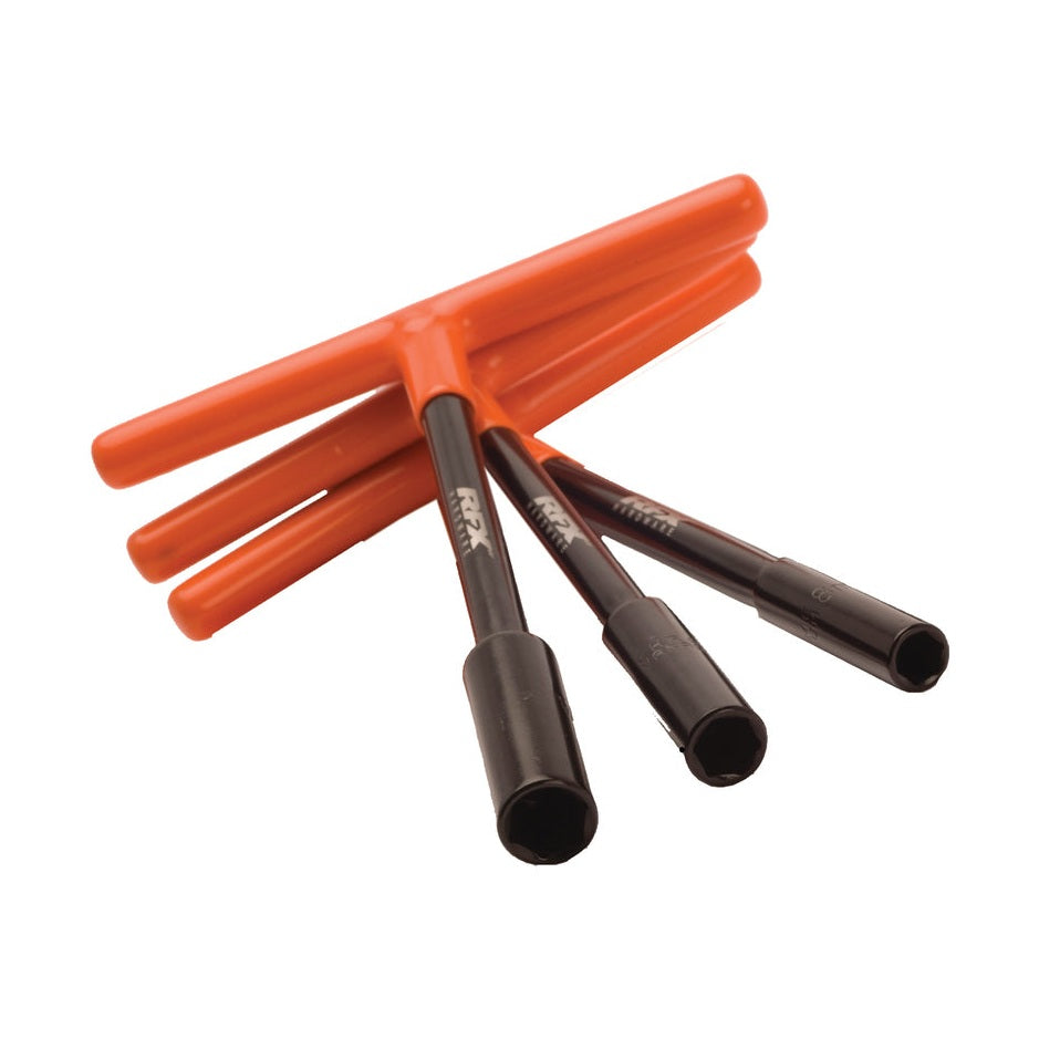 RFX Pro T-Bar Set (Black/Orange) Standard Reach With Rubber Handle - KTM & Husqvarna 8mm/10mm/13mm