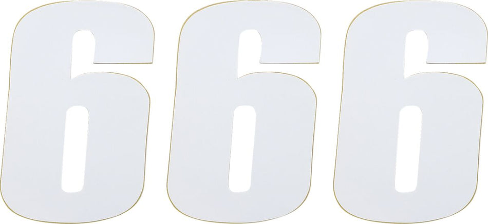 MOOSE Racing Number Mse #6 4.5 White