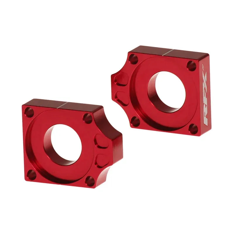 RFX PRO REAR AXLE ADJUSTER BLOCKS, RED