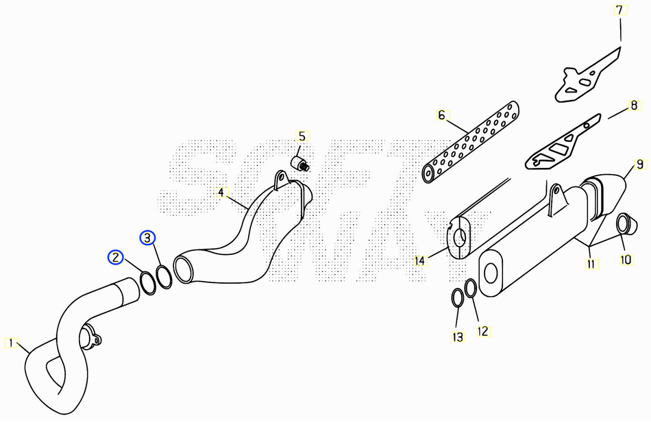 Jitsie Exhaust Middle Box O-Ring Viton 52.07X57.31X2.62MM Beta Techno/Rev3 2T 99-08