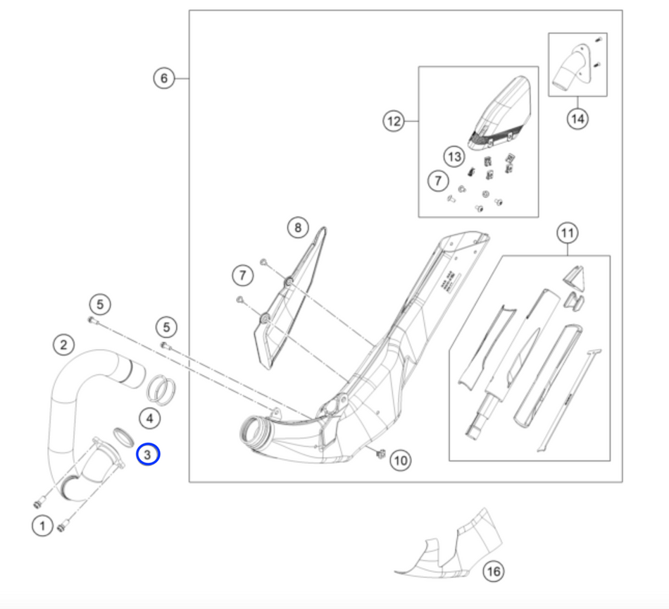 Jitsie Exhaust Pipe/Cylinder Gasket Metal 38.3X45.2X5.5MM Gas Gas Pro/Racing/GP 02-26, TRS One 16-26
