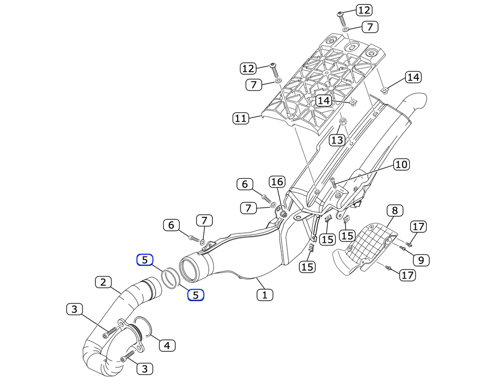 Jitsie Exhaust Middle Box O-Ring Viton 44X4MM Vertigo 16-25